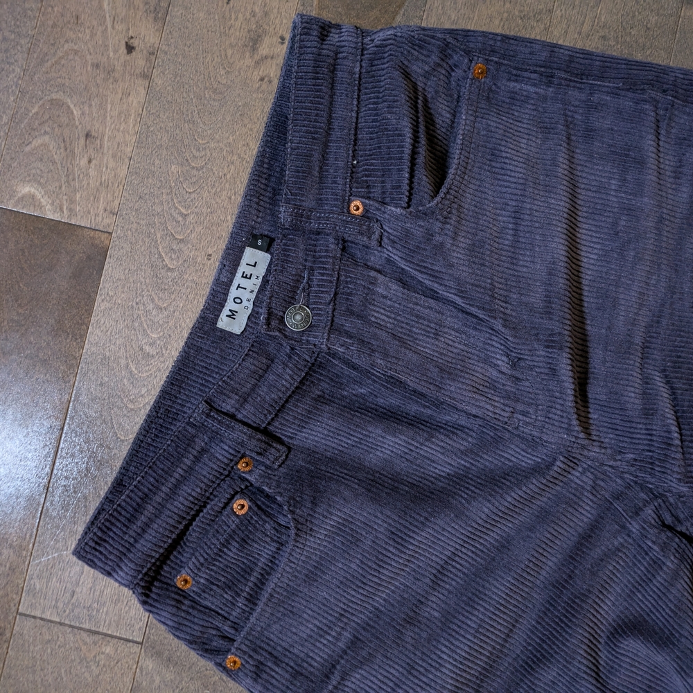 Motel Rocks Navy Corduroy Parallel Pants - Picture 4 of 5